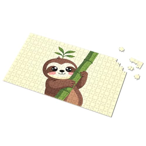 Geschenke für 5-jährige Mädchen, bezauberndes Faultier, das sich an Bambus-Bilder-Puzzle, Punkt-It-Spiel für Kinder (300 Stück) von TSGB