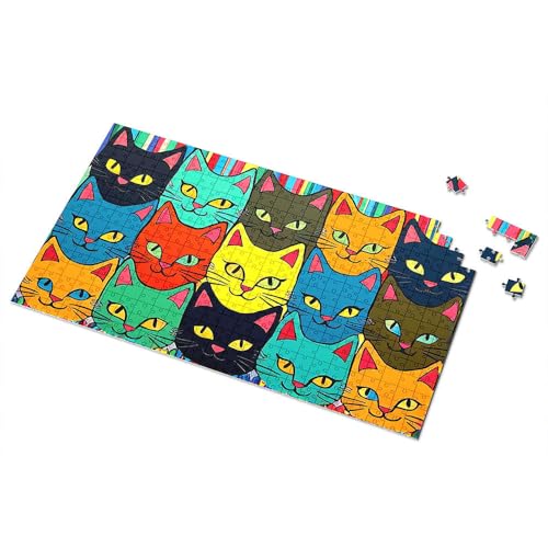 Geschenke für 5-jährige Mädchen, bunte Katzen: Eine lebendige Kunstsammlung, Bilder-Puzzle-Spot-It-Spiel für Kinder (500 Stück) von TSGB