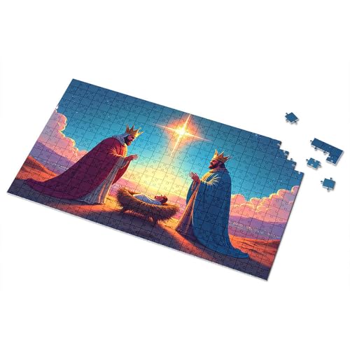 Geschenke für 5-jährige Mädchen, drei weise Männer, die den Stern von Bethlehem verehren, Bilderpuzzle, Punkt-It-Spiel für Kinder (500 Stück) von TSGB