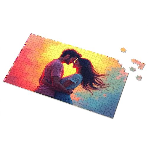 Geschenke für 5-jährige Mädchen, romantischer Sonnenuntergang, Umarmung, Bild, Puzzle, Punkt-It-Spiel für Kinder (1000 Stück) von TSGB