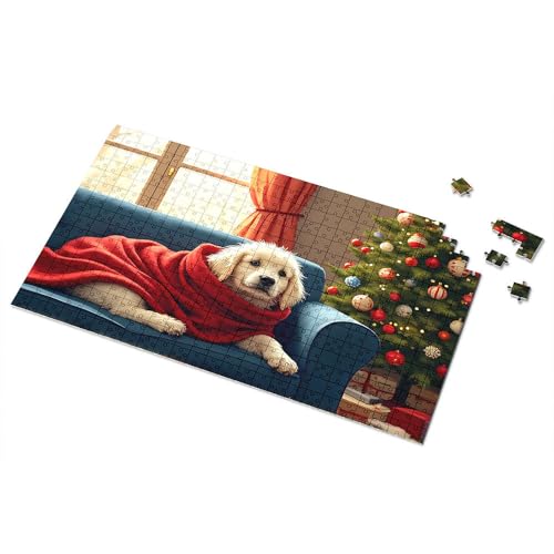 Ostergeschenke für Erwachsene, Weihnachtswelpe, verpackt in Wärme, Bildpuzzle, Jungen, Spielzeug, Puzzle, 500 Teile (300 Stück) von TSGB