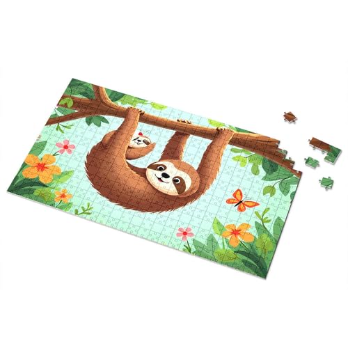 Ostergeschenke für Kleinkinder, Baum-Faultiere in einem bunten Dschungel, Bilderpuzzle, Kleinkind-Puzzle, Puzzle, 300 Teile, für Erwachsene (1000 Stück) von TSGB