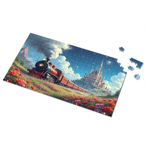 Ostergeschenke für Kleinkinder, Dampfzugfahrt durch eine blumige Landschaft, Bilderpuzzle, Kleinkind-Puzzle, Puzzle, 300 Teile, für Erwachsene (300 Stück) von TSGB
