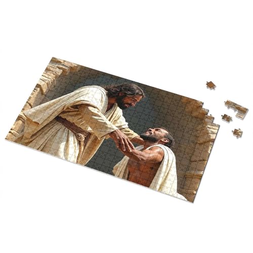 Ostergeschenke für Kleinkinder, Jesus greift an einen Mann in Not Bilder-Puzzle, Kleinkind-Puzzle, Puzzle, 300 Teile für Erwachsene (300 Stück) von TSGB