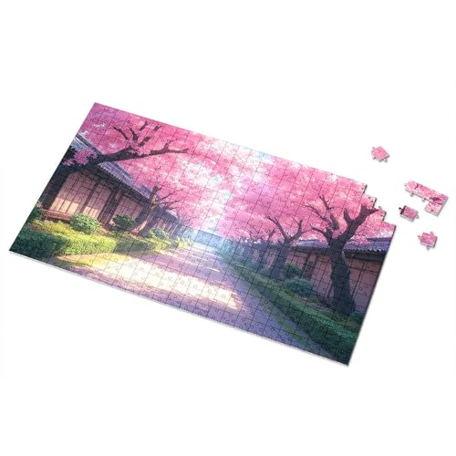 Ostergeschenke für Kleinkinder, Sakura-Bäume in Blüte entlang des Weges, Bilderpuzzle, Kleinkind-Puzzle, Puzzle, 300 Teile, für Erwachsene (1000 Stück) von TSGB