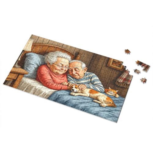 Ostergeschenke für Kleinkinder, Seniorenpaare und ihre Haustiere in Komfort, Bilderpuzzle, Kleinkind-Puzzle, Puzzle, 300 Teile, für Erwachsene (1000 Stück) von TSGB