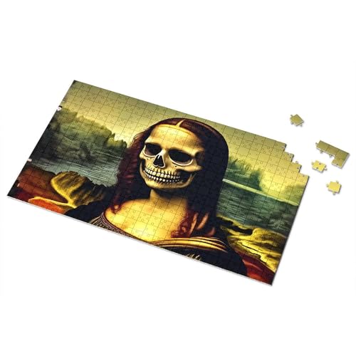 Ostergeschenke für Kleinkinder, Totenkopf von Mona Lisa: Eine geheimnisvolle Transformation, Bildpuzzle, Kleinkind-Puzzle, Puzzle, 300 Teile, für Erwachsene (1000 Stück) von TSGB