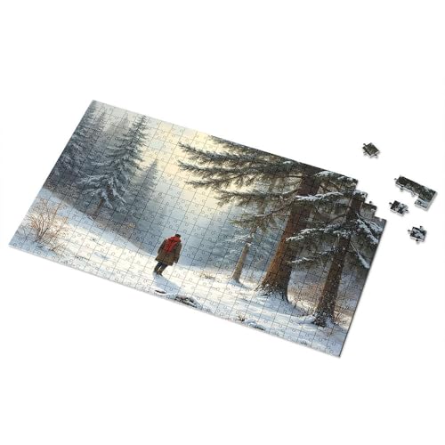 Ostergeschenke für Kleinkinder, Winter-Einsamkeit: Ein Mann im verschneiten Wald, Bildpuzzle für Kleinkinder, Puzzle, 300 Teile für Erwachsene (300 Teile) von TSGB