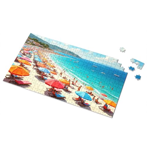 Ostergeschenke für Kleinkinder, bunter Strandtag: Sonnenanbeter und Schwimmer, die das Meer genießen, Bildpuzzle für Kleinkinder, Puzzle, 300 Teile für Erwachsene (1000 Stück) von TSGB
