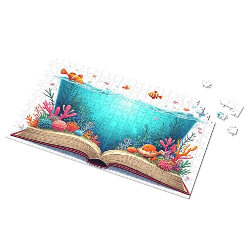 Ostergeschenke für Kleinkinder, ein Unterwasserabenteuer in einem offenen Buch, Bildpuzzle, Kleinkind-Puzzle, Puzzle, 300 Teile, für Erwachsene (500 Stück) von TSGB