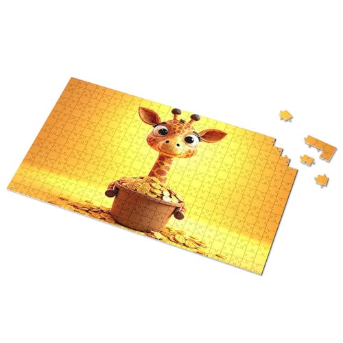 Puzzle, 1000 Teile, Goldene Giraffe, Spareimer, Bild, Puzzle für Kleinkinder von 2–4 Jahren, Mädchen, Spielzeug im Alter von 4–5 (300 Stück) von TSGB