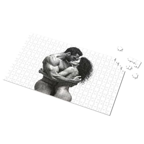 Puzzle, 300 Teile, für Erwachsene, leidenschaftliche Umarmung in Schwarz-Weiß-Bild, Puzzle-Spiel für Kinder, Spielzeug und Spiele (500 Teile) von TSGB