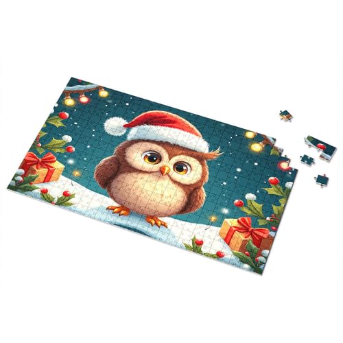 Puzzle, 300 Teile für Erwachsene, Weihnachtseule im Winterwunderland, Bilderpuzzle für Erwachsene, 500 Teile, Puzzlebrett (1000 Teile) von TSGB