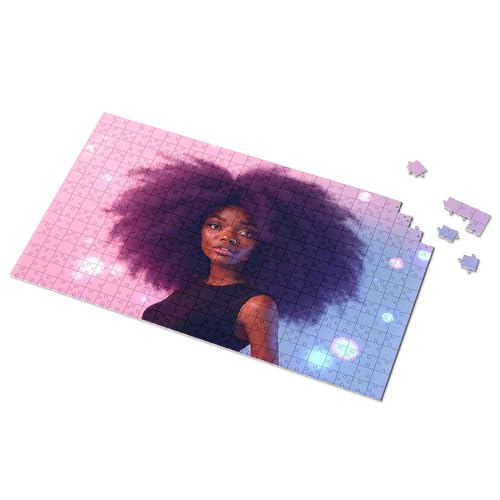 Puzzle 1000 Teile, lebendige Afro-Frisur in Neonlichtern, Bilder-Puzzles für Kleinkinder, 2–4, 500-teiliges Puzzle (300 Stück) von TSGB