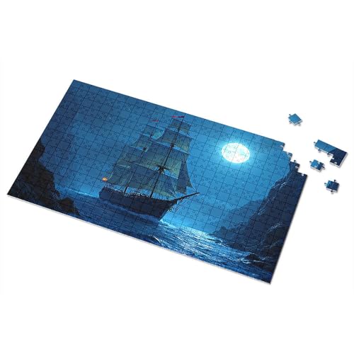 Puzzle 300 Teile für Erwachsene, Nachtreise unter dem Vollmond, Bilderpuzzle für Erwachsene, 500 Teile Puzzlebrett (500 Teile) von TSGB