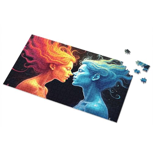 Puzzle 300 Teile für Erwachsene Feuer und Eis: Eine bunte Begegnung Bilderpuzzle Puzzles für Erwachsene, 500 Teile Puzzlebrett (500 Teile) von TSGB
