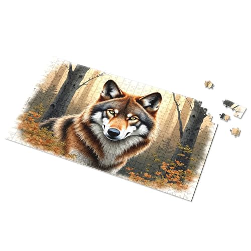 Puzzle für Kinder im Alter von 4–6 Jahren, Wolf im Herbstwald, Puzzle, Puzzle, Puzzle, 1000 Teile für Erwachsene (1000 Teile) von TSGB