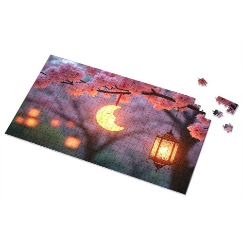 Puzzles für Erwachsene, 1000 Teile, Kirschblüten und Mondlaternen, Bilder-Puzzle-Spielzeug für Kinder von 8–13 Jahren, 500 Teile (1000 Stück) von TSGB