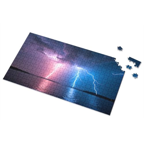 Puzzles für Kinder im Alter von 4–6 Jahren, Gewitter über dem See: Ein spektakuläres Blitz-Display, Bild, Puzzle, Puzzle, Puzzle, 1000 Teile für Erwachsene (1000 Teile) von TSGB