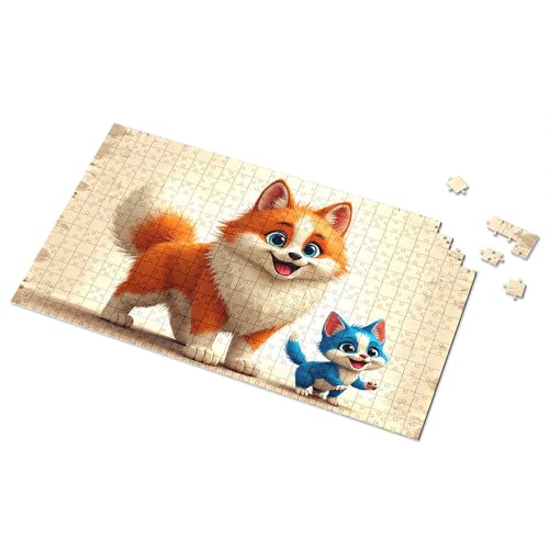 Puzzles für Kinder im Alter von 4–6 Jahren, bezaubernde Cartoon-Katzen- und Kätzchen-Bilder-Puzzle, Puzzle, 1000 Teile für Erwachsene (300 Teile) von TSGB