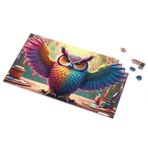 Puzzles für Kinder im Alter von 4–6 Jahren, bunte Eule im Kunststudio, Bildpuzzle, Puzzle, Puzzle, Puzzle, 1000 Teile für Erwachsene (1000 Teile) von TSGB