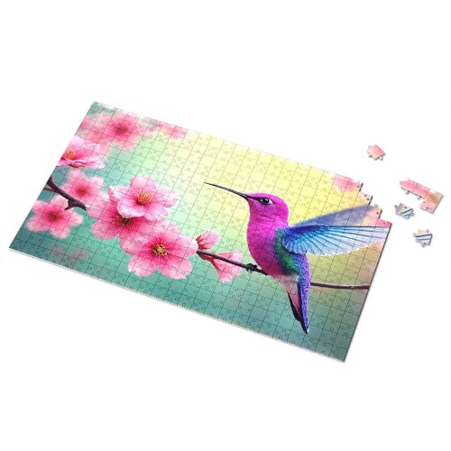 Puzzles für Kinder im Alter von 4–6 Jahren, buntes Kolibri in Frühlingsblüten, Bilder-Puzzle, Puzzle, Puzzle, 1000 Teile für Erwachsene (1000 Stück) von TSGB