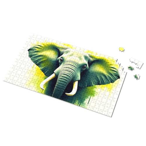 Spielzeug für Jungen 4–6 Elefanten-Majestät: ein buntes Portrait-Bilder-Puzzle, Ostergeschenk-Puzzle, 500 Stück von TSGB