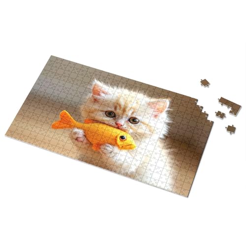 Toys & Games Kätzchen mit Spielzeugfisch: Spielerischer Moment, Bildpuzzle für Jungen, 300 Teile (300 Teile) von TSGB