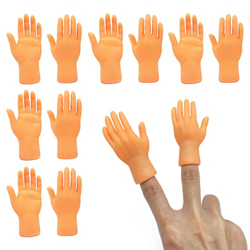 TSHAOUN 10 Stück Kleine Hände, Mini Fingerpuppen Mini Hände Mini Linke Hand Rechte Hand Streichspielzeug, Interaktives Spielzeug für Haustiere, Tiny Hand Set für Magie, Spiele, Halloween von TSHAOUN
