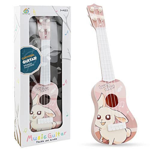 37 cm Gitarre für Kinder, Mini-Gitarre Ukulele Gitarre Spielzeug mit 4 verstellbaren Saiten Mini-Gitarre und Plektren (Kinder-Edition-A1) von TSLBW