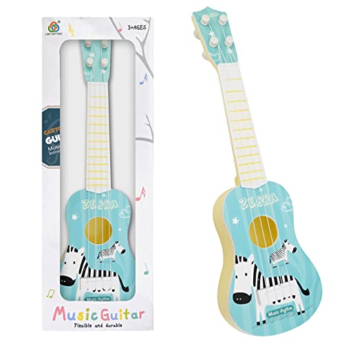 37 cm Gitarre für Kinder, Mini-Gitarre Ukulele Gitarre Spielzeug mit 4 verstellbaren Saiten Mini-Gitarre und Plektren (Kinder-Edition-A4) von TSLBW