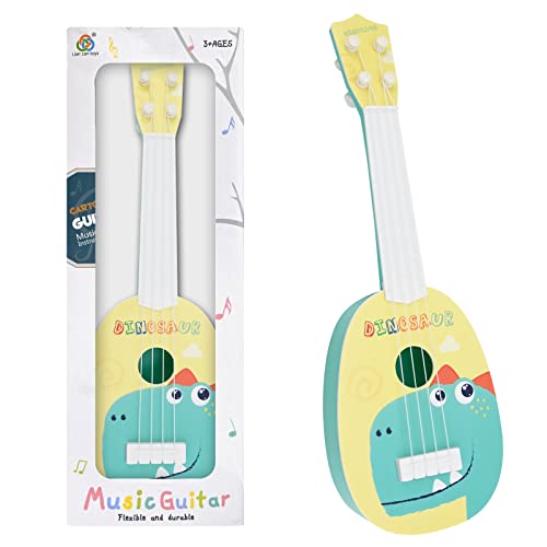 37 cm Gitarre für Kinder, Mini-Gitarre Ukulele Gitarre Spielzeug mit 4 verstellbaren Saiten Mini-Gitarre und Plektren (Kinder-Edition-A3) von TSLBW