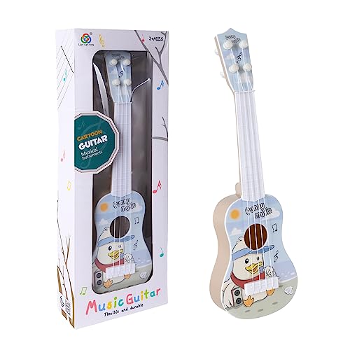 37 cm Gitarre für Kinder, Mini-Gitarre Ukulele Gitarre Spielzeug mit 4 verstellbaren Saiten Mini-Gitarre und Plektren (Kinder-Edition-A9) von TSLBW