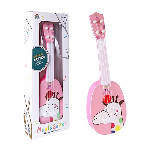 37 cm Gitarre für Kinder, Mini-Gitarre Ukulele Gitarre Spielzeug mit 4 verstellbaren Saiten Mini-Gitarre und Plektren (Kinder-Edition-A8) von TSLBW