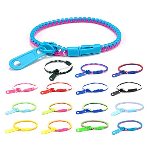 TSLRSA Bunte Reißverschluss Armbänder - 30Stk Kinder Neon Reißverschlüsse Freundschaft Spiel Kindergeburtstag Partytüten für Jungen Mädchen Gastgeschenken Belohnungen Mitgebesel von TSLRSA