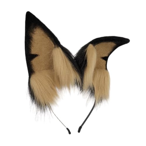 TSMORY Anime Stirnband Cosplay Requisiten Dobermann Welpe Haarreifen Pelzig Welpe Haarstyling für Con Stirnband Welpe Tier Karneval von TSMORY