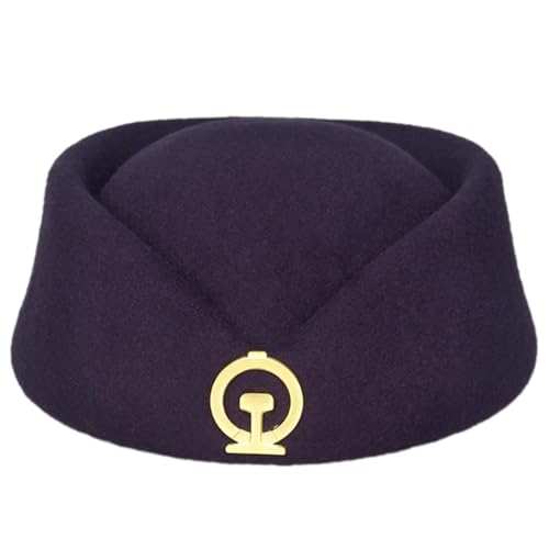 TSMORY Damenhut für Bahn-Stewardess-Etikette für Party, mit Abzeichen, Baskenmütze, Kostüm, Trainman-Hut für Maskeraden, Party-Requisiten TSMORY Damenhut für Bahn-Stewardess-Etikette für Party, mit Abzeichen, Baskenmütze, Kostüm, Trainman-Hut für Maskeraden, Party-Requisiten von TSMORY