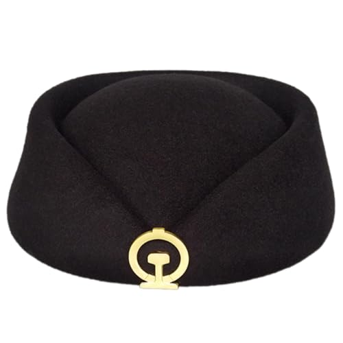 TSMORY Damenhut für Bahn-Stewardess-Etikette für Party, mit Abzeichen, Baskenmütze, Kostüm, Trainman-Hut für Maskeraden, Party-Requisiten TSMORY Damenhut für Bahn-Stewardess-Etikette für Party, mit Abzeichen, Baskenmütze, Kostüm, Trainman-Hut für Maskeraden, Party-Requisiten von TSMORY