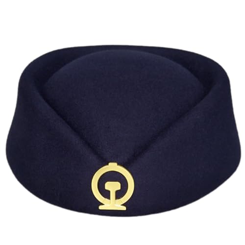TSMORY Damenhut für Bahn-Stewardess-Etikette für Party, mit Abzeichen, Baskenmütze, Kostüm, Trainman-Hut für Maskeraden, Party-Requisiten TSMORY Damenhut für Bahn-Stewardess-Etikette für Party, mit Abzeichen, Baskenmütze, Kostüm, Trainman-Hut für Maskeraden, Party-Requisiten von TSMORY