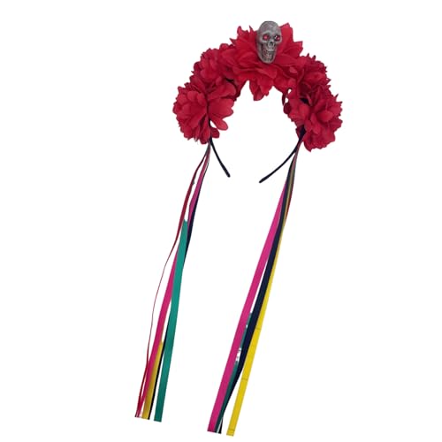 TSMORY Halloween-Haarreifen für Damen, realistischer Totenkopf-Blumen-Haarschmuck für Kostümpartys TSMORY Halloween-Haarreifen für Damen, realistischer Totenkopf-Blumen-Haarschmuck für Kostümpartys von TSMORY