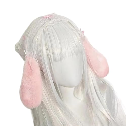 TSMORY Hübsches Hasenohr-Stirnband mit Rüschen-Spitzen-Design, Dienstmädchen-Kostüm, Haarschmuck für Cosplay und festliche Veranstaltungen TSMORY Hübsches Hasenohr-Stirnband mit Rüschen-Spitzen-Design, Dienstmädchen-Kostüm, Haarschmuck für Cosplay und festliche Veranstaltungen von TSMORY