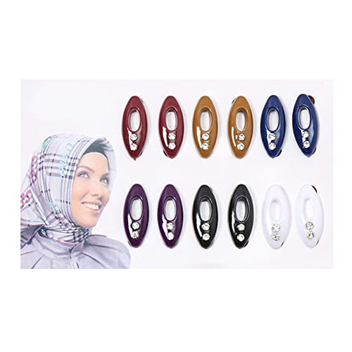 TSMORY Modische Kopfbedeckung, 12 Stück / Brosche für Damen, Hijab, Anstecknadel, Schal, Dornschließe, Zubehör, Kopftuch, Dekoration von TSMORY