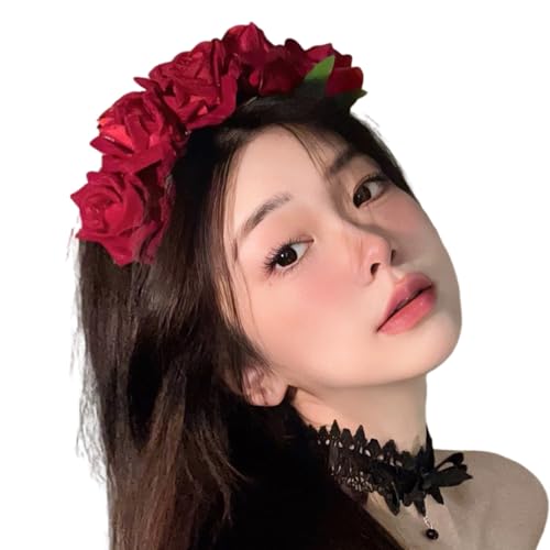 TSMORY Modische Kopfbedeckung, Gothicismus-Rosen-Stirnbänder, Halloween, Cosplay, Haarreifen, Karneval, Stirnbänder für Braut, Hochzeit und Festival TSMORY Modische Kopfbedeckung, Gothicismus-Rosen-Stirnbänder, Halloween, Cosplay, Haarreifen, Karneval, Stirnbänder für Braut, Hochzeit und Festival von TSMORY