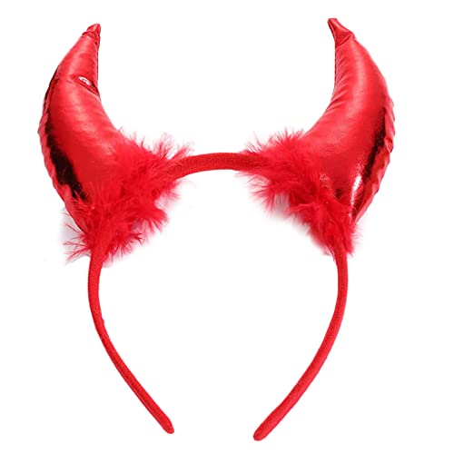 TSMORY Modische Kopfbedeckung, Halloween, kurzes Horn-Stirnband, glänzendes Tuch, Haarreif, Cosplay-Kostüm, Hexen-Kopfschmuck, Zubehör für Mädchen TSMORY Modische Kopfbedeckung, Halloween, kurzes Horn-Stirnband, glänzendes Tuch, Haarreif, Cosplay-Kostüm, Hexen-Kopfschmuck, Zubehör für Mädchen von TSMORY