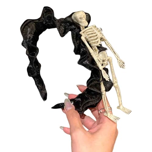 TSMORY Modische Kopfbedeckung, Totenkopf-Skelett-Stirnband, Cosplay-Kopfschmuck für Halloween-Partys und Themen-Events, bequeme Passform mit praktischen Designs von TSMORY