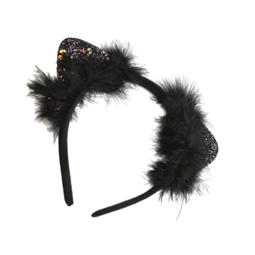TSMORY Modische Kopfbedeckung, einzigartiges Katzenohren-Haarband für Halloween und Kostümpartys, Plüsch-Haarschmuck, Party-Kopfbedeckung für Kinder und Erwachsene von TSMORY