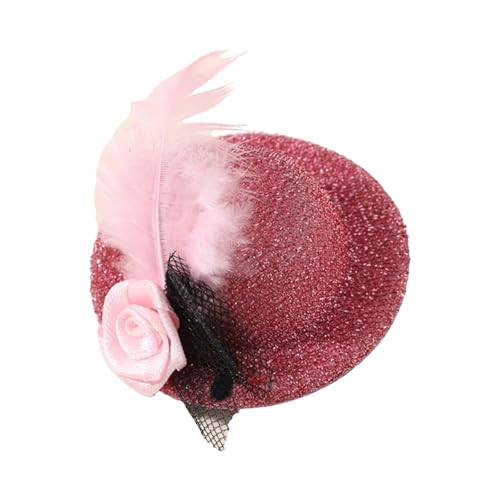 TSMORY Modische Kopfbedeckung, kleiner Hut-Clip, kleiner Fascinator mit Blume, gefiedert, für Mädchen, Geburtstagskostüm, Haarzubehör TSMORY Modische Kopfbedeckung, kleiner Hut-Clip, kleiner Fascinator mit Blume, gefiedert, für Mädchen, Geburtstagskostüm, Haarzubehör von TSMORY