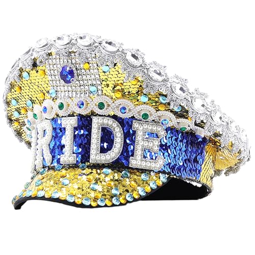 TSMORY Modischer Sergeant mit Strasssteinen für Junggesellinnenabschied, Cosplay, Hut, Nachtclub, Karneval, Kopfschmuck TSMORY Modischer Sergeant mit Strasssteinen für Junggesellinnenabschied, Cosplay, Hut, Nachtclub, Karneval, Kopfschmuck von TSMORY
