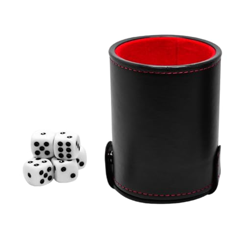 TSMORY PU Leder Dices Cups Dices Shake Container Flanell Futter Dices Cup Dices Box Brettspiel Requisiten Für Unterhaltung Set Für Unterhaltung von TSMORY