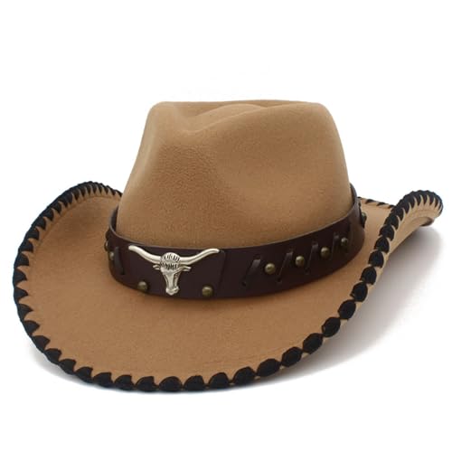 TSMORY RoleplayCowboy-Kappen für Erwachsene, breite Krempe, Fedora-Hut mit Hut, Gürtel, Rollenspiel, Cowboyhut, Karneval, Party, Kostümzubehör TSMORY RoleplayCowboy-Kappen für Erwachsene, breite Krempe, Fedora-Hut mit Hut, Gürtel, Rollenspiel, Cowboyhut, Karneval, Party, Kostümzubehör von TSMORY
